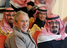 President George W. Bush with Saudi King Abdullah bin Abd al-Aziz Al Saud