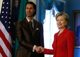 Mutassim Gaddafi and Hillary Clinton