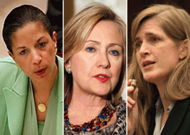 Susan Rice, Hillary Clinton, Samantha Power