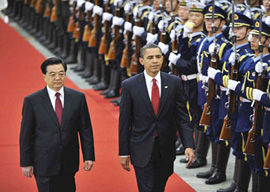 Hu Jintao and Barack Obama