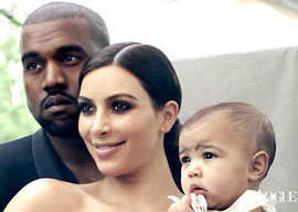 Kanye West, Kim Kardashian, and North West