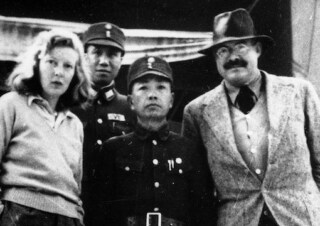 Martha Gellhorn and Ernest Hemingway with unidentified Chinese military officers, Chungking (Chongqing),1941