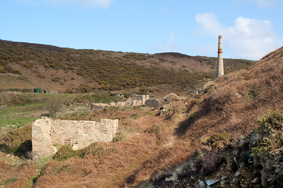 Ruins of Kenidjack arsenic works Cornwall UK
